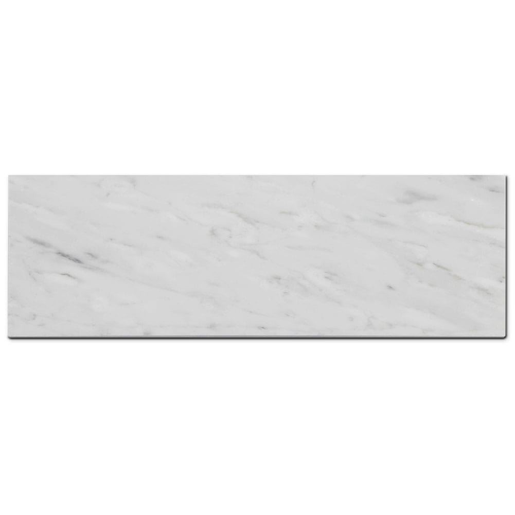 Bianco White Carrara Marble 4 x 12 Field Tile Honed (15-Pack)